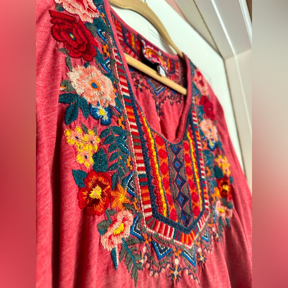 Embroidered Johnny Was Tunic
